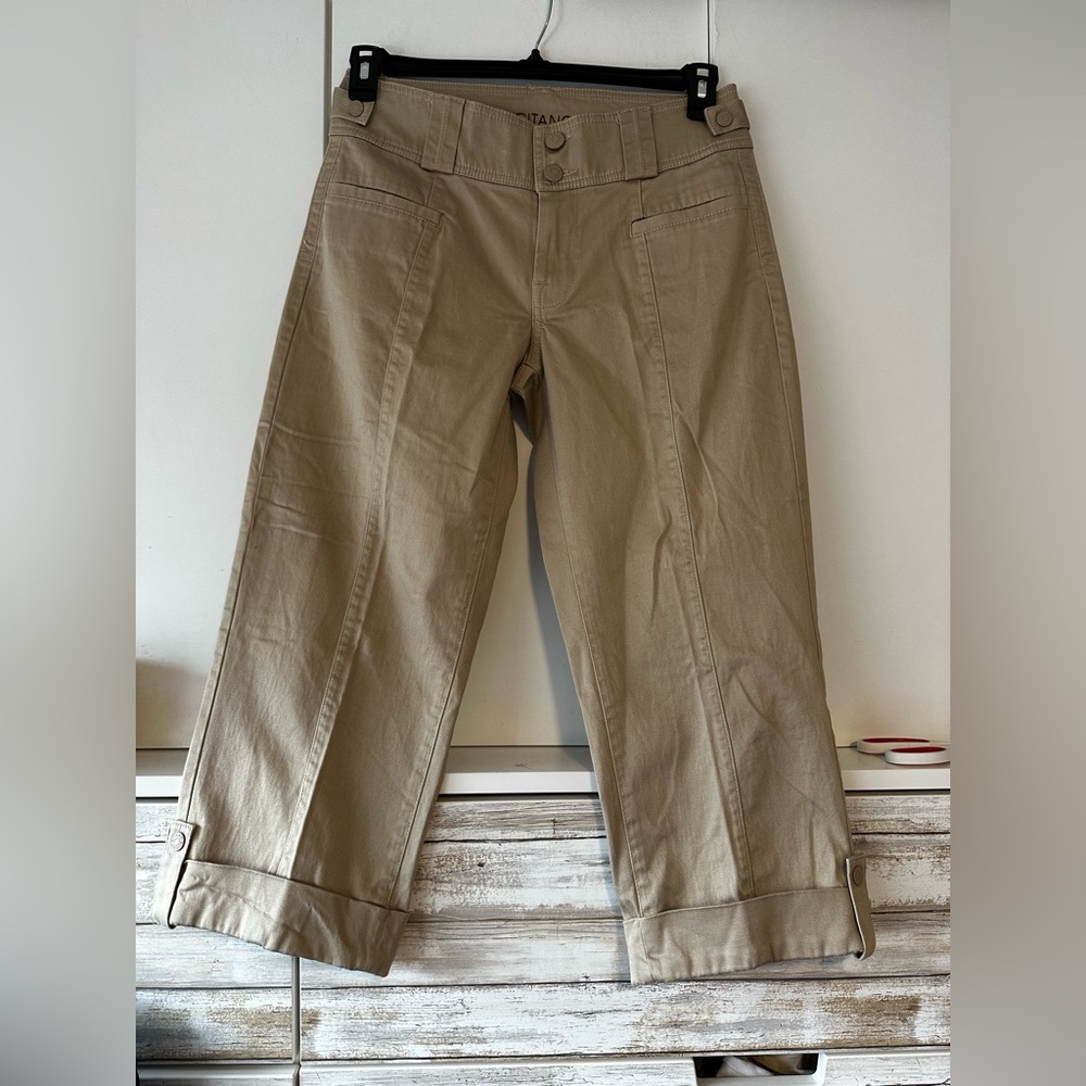 🤎 Gitano Tan Cropped Pants Size 8 | Cotton Stretch Capri Pants